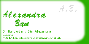 alexandra ban business card